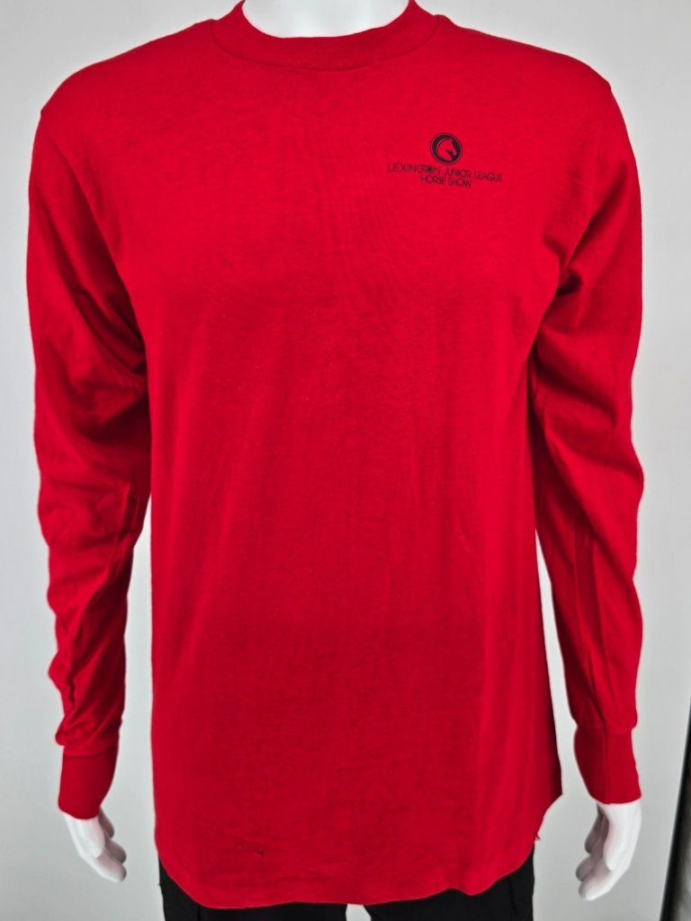 Vintage 1990s Lexington Junior League Horse Show Ky Red Long Sleeve TShirt M